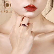 GEM'S BALLET-Anillo de Plata de Ley 925 2.06Ct para mujer, rodolita Natural, granate, corazón, regalo de San Valentín, joyería fina 2024 - compra barato