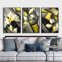 Acuarela abstracta de flores para decoración del hogar, póster de lienzo nórdico, cuadro para el salón, impresión artística de pared, pintura Retro 2024 - compra barato