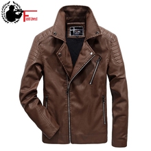Men's Faux Leather Jacket Winter Fashion Motorcycle PU Velvet Fur ZIpper Biker Jacket Male Outerwear Coat Punk Plus Size 5XL 6XL 2024 - buy cheap
