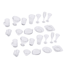 1:12 Dollhouse Accessories and Furniture, 26 PCS Glasses Cups Bowl Dishes Miniatures Tableware , Dolls Party Supplies 2024 - buy cheap