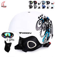 MOON Skiing Snowboard Helmet cover Autumn Winter Adult Men Skateboard Equipment Sports Safety Ski Helmets with goggles 2 Gifts 2024 - купить недорого