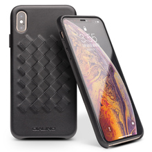 Capa luxuosa de couro genuíno para iphone, capa ultra fina de malha manual para iphone x xs xr xs max 2024 - compre barato