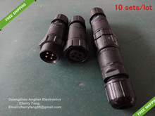 Free Shipping! 4 Pin LED Street lamp special waterproof connector, IP68 Waterproof contacts, butt-type M14 2024 - buy cheap