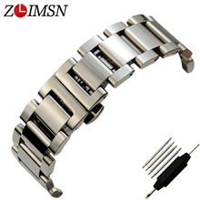 ZLIMSN Stainless Steel Watch Bands Buckle Grade Heavy Solid 316L Stainless Steel Black Plated Bracelets S17 Relojes Hombre 2017 2024 - buy cheap