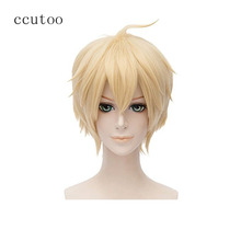 ccutoo 12" Blonde Short Shaggy Layered Fluffy Synthetic Hair Party Cosplay Costume Wigs Seraph of the End Mikaela Hyakuya 2024 - buy cheap