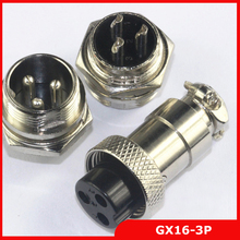 Free shipping 2Pair=4Pcs GX16 GX16-3 3P 3Pin 16mm Male&Female Wire Panel Connector plug Circular Aviation Connector Socket Plug 2024 - buy cheap