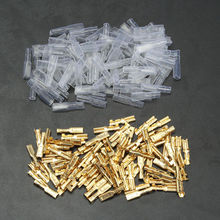 100PCS Latão Crimp Terminais 2.8/4.8/6.3mm Feminino Spade Conectores com 100pcs Kit 22-16 AWG Friso Terminal Isolante Manga 2024 - compre barato