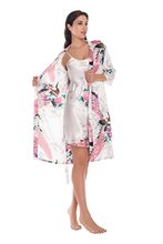 Женский шелковый халат-кимоно с павлином, комплект из 2 предметов, сексуальное нижнее белье, женский халат для свадьбы, подружки невесты, атласная ночная рубашка, халат, пижама 2024 - купить недорого