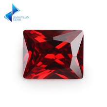 50Pcs Rectangle Shape  5A+ Garnet Color CZ Stone 3x5-10x12mm Synthetic Gems Cubic Zirconia For Jewelry 2024 - buy cheap