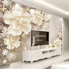 wellyu papel de parede Custom wallpaper 3D stereo mural embossed rose pearl Nordic vintage jewelry обои TV background wall paper 2024 - buy cheap