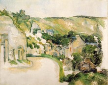 Oil Painting Reproduction,handmade oil painting,oil painting,a-turn-in-the-road-at-la-roche-guyon,Paul Cezanne oil painting 2024 - buy cheap