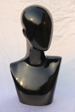 Maniquí femenino de fibra de vidrio, cabeza falsa de talla grande, color negro, alta calidad, busto para collares, bufandas, sombreros, exhibición de peluca 2024 - compra barato