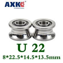Axk 2pcs U Groove Ball Bearing Guide Track Roller Bearings U22 8*22.5*14.5*13.5mm Wheel Ball Bearing U-22 8x22.5x14.5x13.5mm 2024 - buy cheap