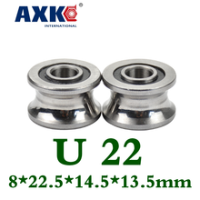 Axk 2 шт. U Groove шариковый подшипник направляющие роликовые подшипники U22 8*22,5*14,5*13,5 мм шариковый подшипник колеса U-22 8x22.5x14.5x13.5мм 2024 - купить недорого