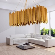 Modern Luxury LED Chandelier Lighting Gold Stainless Steel Lamp Rectangle Dining Room Kitchen Hang LED Light Fixtures 2024 - buy cheap