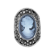 Estilo nacional Oval Princesa Avatar Anéis de Dedo para As Mulheres Palácio Do Casamento Engagement Jóias Imitação Marfim Presentes Retro 2024 - compre barato