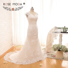 Roe Moda Mermaid Wedding Dress Cut Out Back Lace Wedding Dresses Boho Real Photos 2024 - buy cheap
