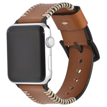 BEAFIRY-correas de reloj para Apple Watch Series 1/2/3 38mm 42mm, correa de cuero genuino con costura hecha a mano para iwatch 4 40mm 44mm 2024 - compra barato