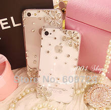 For iphone X XS Max XR 4 4S 5 5s SE 6 6s 7 8 Plus Handmade Diamond Rhinestone Flower case phone cases Free shipping 2024 - buy cheap