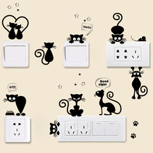 black cat phone decor Switch Sticker wall stickers kids room bedroom home decor DIY wall stickers 2024 - buy cheap