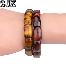 Piedra Natural Ojo de Tigre Chakra pulsera geometría con cuentas elástico encantos pulseras de Yoga y brazaletes para Mujeres Hombres joyería de moda 2024 - compra barato