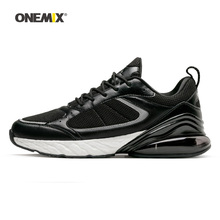 Onemix-Zapatillas de correr para hombre, malla de cuero negro, para gimnasio, Yoga, deportes al aire libre, trotar, caminar, entrenamiento de sendero 2024 - compra barato