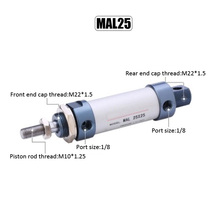 Cilindro neumático de aleación de aluminio MAL 25mm diámetro 25mm-150mm carrera cilindro de aire de una sola varilla de doble acción 2023 - compra barato