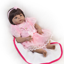 Baby Doll Toy Girl 22 Inches Bebes Reborn Vinyl silicone black baby dolls gift For Girls Reborn Dolls Children Toys 2024 - buy cheap