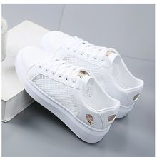 2019 primavera quente nova cunha moda sapatos brancos plataforma feminina senhoras sapatos casuais confortáveis tênis de malha respirável 2024 - compre barato