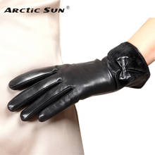 Brand Genuine Leather Gloves Fashion Women  Sheepskin Gloves Winter Plus Velvet Elegant Lady Finger Driving Glove L151NC 2024 - buy cheap