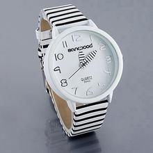 Relógio analógico feminino quartz, com pulseira listrada redonda 2024 - compre barato