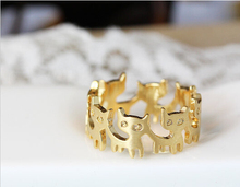 Yiustar 10 шт./лот, новые модные милые кольца с ушками животных для вечеринки, свадебные кольца из сплава цинка, кольца для женщин R323 2024 - купить недорого