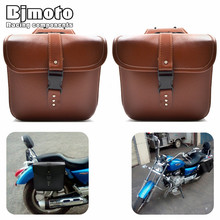 BJMOTO 2 x Motorcycle Saddle Side Bags PU Leather Motor Luggage Bag Chopper Bike Tool Bags for Harley Sportster XL883 XL1200 2024 - buy cheap