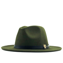 Sombrero Fedora de Jazz para mujer, gorro de ala ancha de lana de fieltro, estilo panamá, Trilby, a la moda 2024 - compra barato