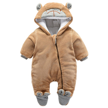 Mono de invierno para bebé, Pelele de franela de oso de dibujos animados para recién nacido, ropa de bebé con capucha de algodón, monos de animales para niño y niña 2024 - compra barato