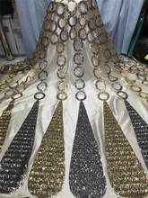 Belos design de renda de tule bordado tecido de renda francesa com lantejoulas e alta qualidade para vestido de festa 2024 - compre barato