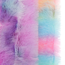 Rainbow Flocking Fur Clothing Patchwork 1 Yard Fabric For Making Bow-knot Bags Decor Accessories Materials 2024 - buy cheap