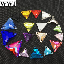 Link 1 All Size&Colors 3270 Tri-angle 12mm16mm,22mm Sew On Stone Flatback 3holes Sewing Glass Crystal Beads Dress Jewelry Making 2024 - buy cheap