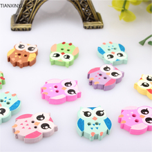 50Pcs Multicolor Wooden OWL Buttons Charms 2 Holes Sewing Craft Scrapbooking Cardmaking Hot DIY Home Decor Cloth Accessories 2024 - buy cheap