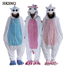 Hksng adulto uma peça azul rosa adulto animal pijamas kigu footed animal macacão cosplay traje homewear kigu 2024 - compre barato
