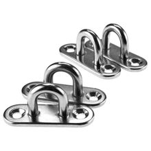4pcs 5mm 304 Stainless Steel Oblong Pad Eye Plate Staple Ring Hook 2024 - buy cheap