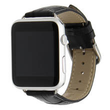 Ремешок Croco из натуральной кожи для наручных часов, спортивный браслет для iWatch Apple Watch Series 5 4 3 2 1, 38 мм 40 мм 42 мм 44 мм 2024 - купить недорого