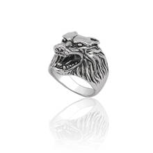 Винтажное кольцо в виде головы волка, панк кольцо, кольца с животными для мужчин, Ретро стиль, уникальный мужской стиль, подарок на день рождения, Рождество 2024 - купить недорого