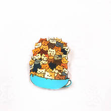 1PCS Free Shipping Kawaii Stacked Animal Badge Harajuku Cats Acrylic Brooches Pin Badges Cartoon Backpack Icons Badges 2024 - buy cheap