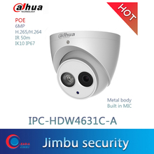 Dahua POE H.265 6MP IPC-HDW4631C-A Встроенный микрофон CCTV купол ментальная камера безопасности ONVIF 2,8 мм 36.мм 2024 - купить недорого
