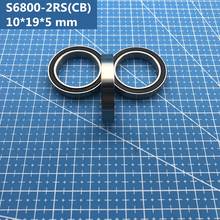 Free Shipping S6800-2RS Bearing (4PCS) 10*19*5 mm stainless steel Hybrid ceramic Metric Thin Section S6800 2RS Bearings S6800 2024 - buy cheap