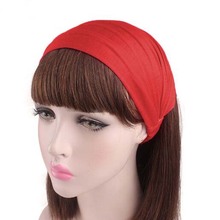 Candy Color Three In One Elasticity Skullies Beanies Spring Autumn Brand Widening Turban Cotton Hats For Women Wash Hair Band 2024 - buy cheap