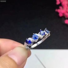 Anillo de Plata de Ley 925 con gema de zafiro azul Natural, anillo de piedras preciosas naturales, joyería fina 2024 - compra barato