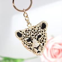 Leopard Head Cute Crystal Charm Purse Handbag Car Key Keyring Keychain Party Wedding Birthday Gift 2024 - buy cheap