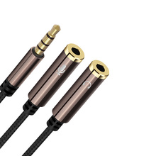3.5mm 1 a 2 dupla y áudio fone de ouvido jack splitter compartilhar adaptador cabo conector dourado fone de ouvido para fone de ouvido 2024 - compre barato